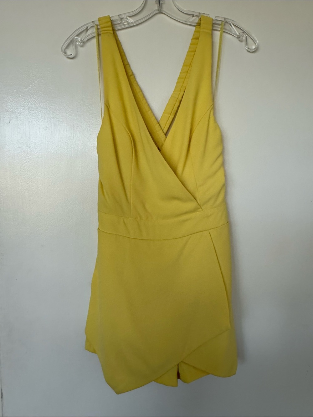 Caribbean Queen Bright Yellow Sleeveless Wrap Romper